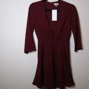 Tobi deep V dress XS in color Wine